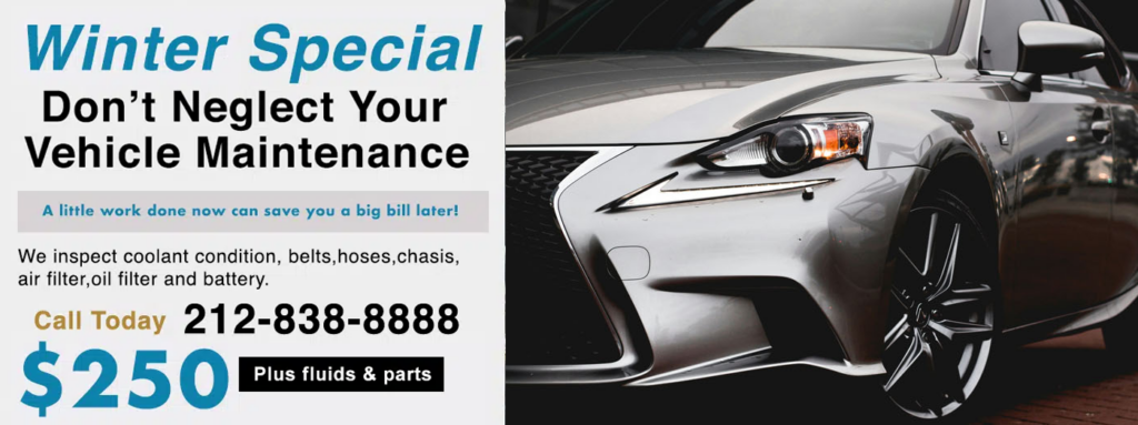 Pick up & Delivery service in NYC for Lexus scheduled service, maintenance and repairs at the #1 Lexus dealer alternative. Let us make sure your Lexus looks and runs like new. 